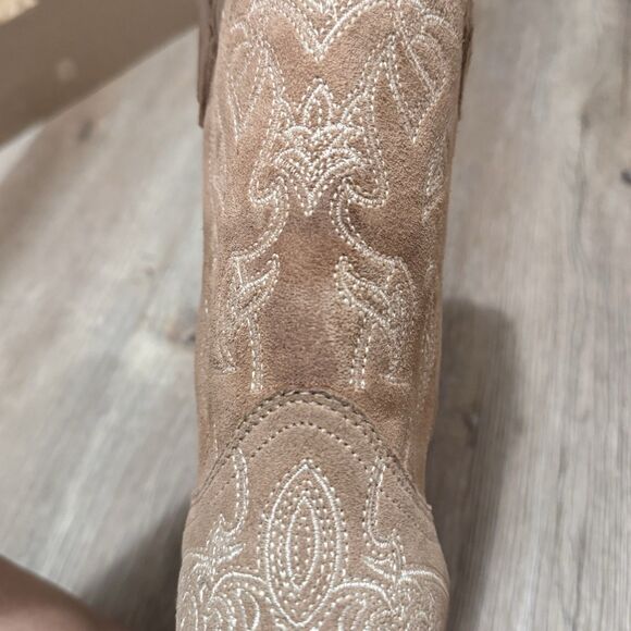 Corral Women Cowboy Leather Boots Sand w/ Embroidery size 6.5. NEW w/ Minor Flaw - Picture 10 of 13
